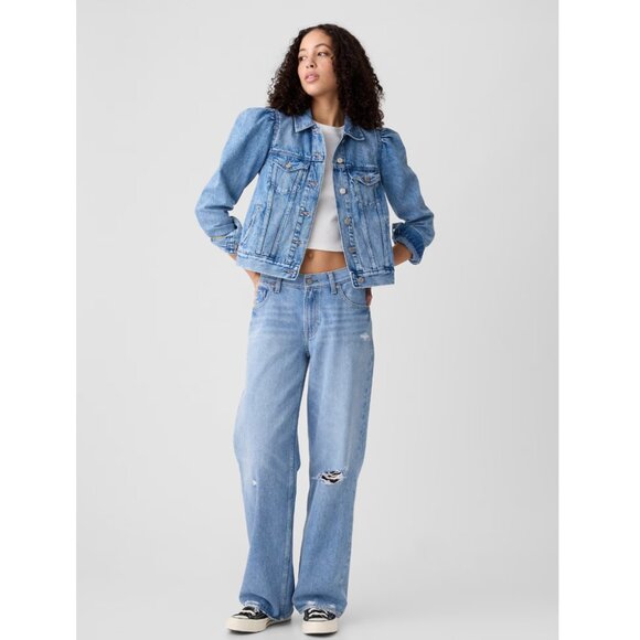 Gap Puff Sleeve Icon Denim Jacket - Picture 3 of 11
